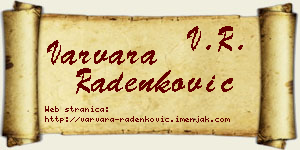 Varvara Radenković vizit kartica